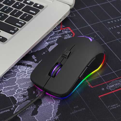 Zerodate S600 4800DPI 6 Buttons Gaming Mouse RGB Backlit USB Wired Mouse Optical  Mice For Game