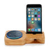 2 in 1 Bamboo Wood Phone Stand Charging Speaker Holder Bracket for Amazon Echo Plus Echo Dot Speaker
