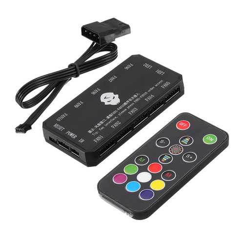 Coolmoon 12V RGB Cooling Fan Remote Control Controller Switching Adjustable Brightness Speed of Fan