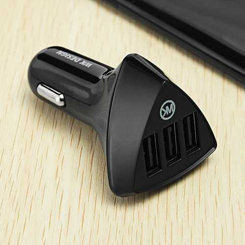 WK 3 Ports Fast Car Charger For iPhone X 8Plus Oneplus 5t Xiaomi 6 Mi A1 Note 3 S8 Note 8