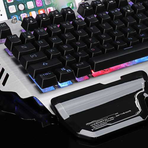 104Keys USB Wired RGB LED Backlight Mechanical Handfeel Gaming Keyboard 26Keys Not Conflict