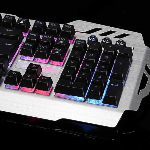 104Keys USB Wired RGB LED Backlight Mechanical Handfeel Gaming Keyboard 26Keys Not Conflict