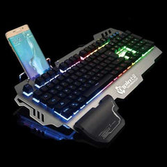 104Keys USB Wired RGB LED Backlight Mechanical Handfeel Gaming Keyboard 26Keys Not Conflict