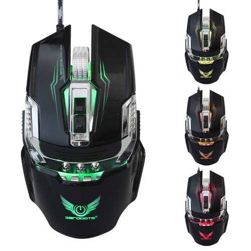 Zerodate X900 7 Buttons 3200DPI Adjustable Backlight Effect Mechanical Macros Define Gaming Mouse