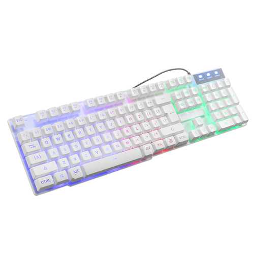 Rainbow Backlight USB Wired Gaming Keyboard 2400DPI LED Mouse Combo with Mouse Pad