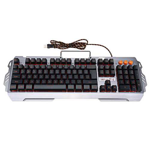PK-810 104 Keys USB Wired Orange Backlit Mechanical-Handfeel Gaming Keyboard