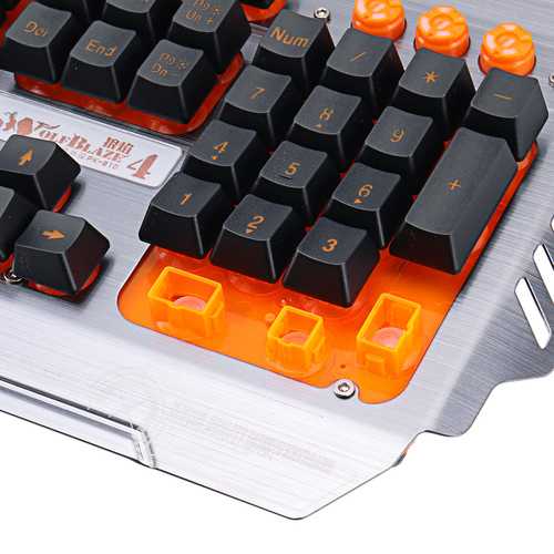 PK-810 104 Keys USB Wired Orange Backlit Mechanical-Handfeel Gaming Keyboard