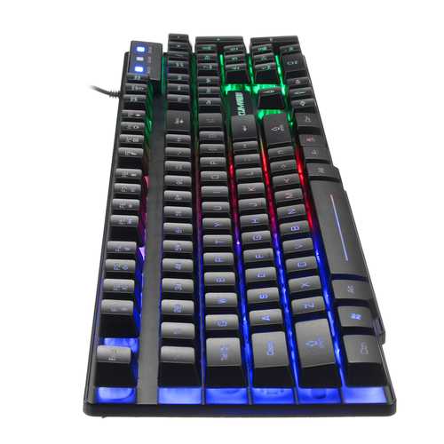 Colorful Backlight USB Wired Gaming Keyboard 2400DPI LED Gaming Mouse Combo with Mouse Pad