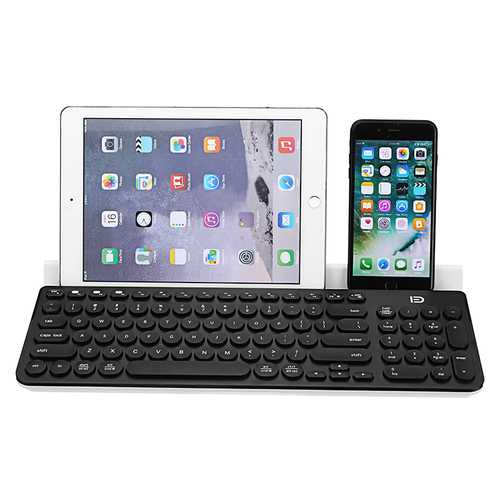 Ultra Thin Mute 104 Keys Wireless Bluetooth Keyboard Support Pair Up To 3 Different Devices