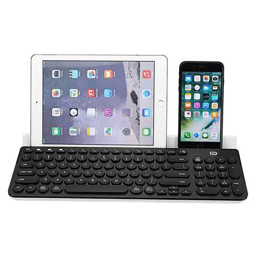 Ultra Thin Mute 104 Keys Wireless Bluetooth Keyboard Support Pair Up To 3 Different Devices