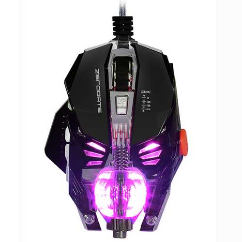 ZERODATE X600 4000DPI USB Wired Backlit Programmable Gaming Mouse Supports Macro Setting