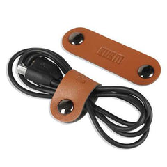 BUBM 2PCS Leather Magnetic Button Earphone Data Cable Clip Desktop Accessory Organized Holder
