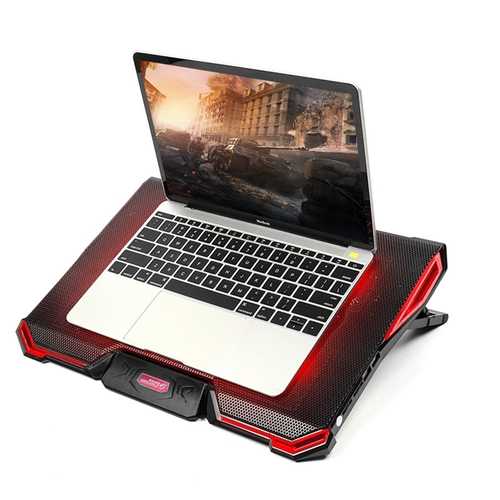 Notebook Cooling Fan Laptop Cooler Pad Air-cooled 5 LED Fans 2 USB Ports For 12-17 inch Laptop