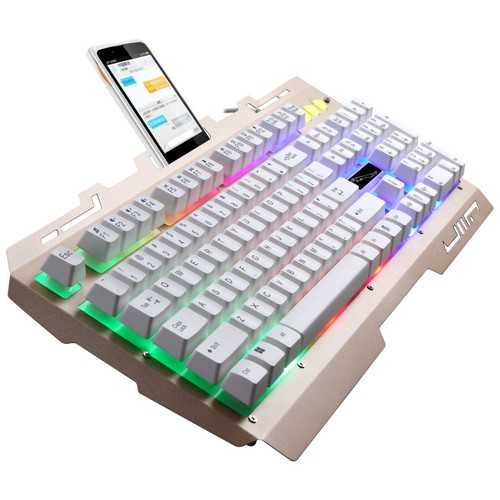 G700 104 Keys USB Wired Backlit Mechanical Hand-feel Gaming Keyboard with Phone Support