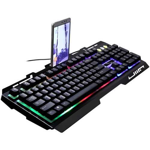 G700 104 Keys USB Wired Backlit Mechanical Hand-feel Gaming Keyboard with Phone Support