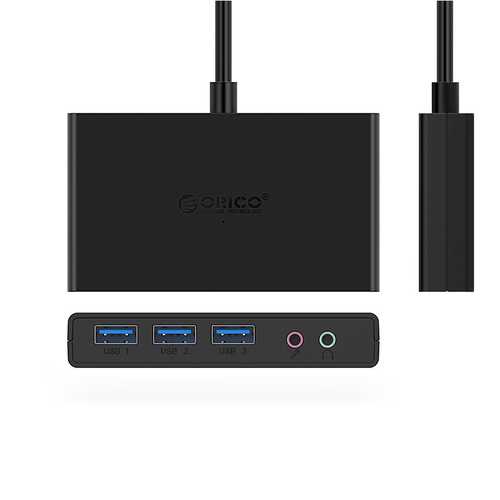 Orico G11-3UA 3-Port USB 3.0 + Audio Earphone Microphone Hub
