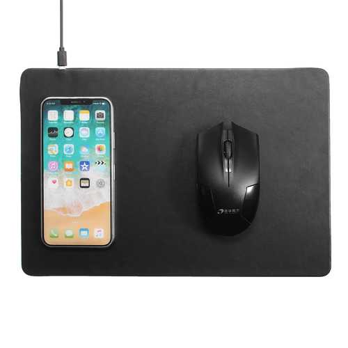 QI Leather Wireless Charging Mouse Pad For QI Device Smartphone