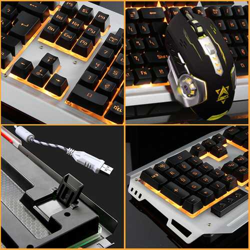 104Keys USB Wired Backlit Mechanical Hand-feel Gaming Keyboard Mouse Mouse Pad Set