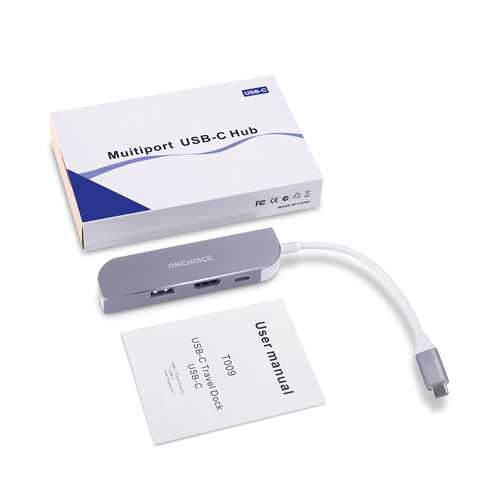 Type-C USB-C 3.1 to 2-Port USB 3.0 HDMI 4K Display 100W PD Charging Hub Converter
