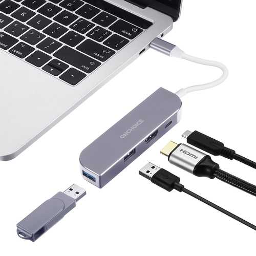 Type-C USB-C 3.1 to 2-Port USB 3.0 HDMI 4K Display 100W PD Charging Hub Converter