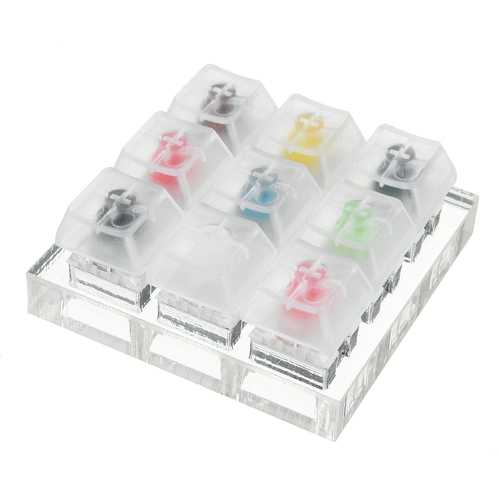 9 Key Kailh BOX Switch Keyboard Switch Tester with Acrylic Base and Clear Keycaps