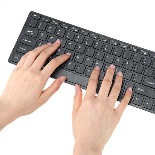 Ultra Thin 2.4GHz Wireless 101 Keys Keyboard and 1000DPI Mouse Combo Set With Keyboard Cover