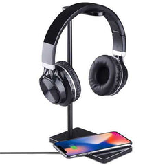 10W Oi Wireless Fast Charge Anti-slip Game Headphone Holder Headset Stand for iPhone X Mobile Phone