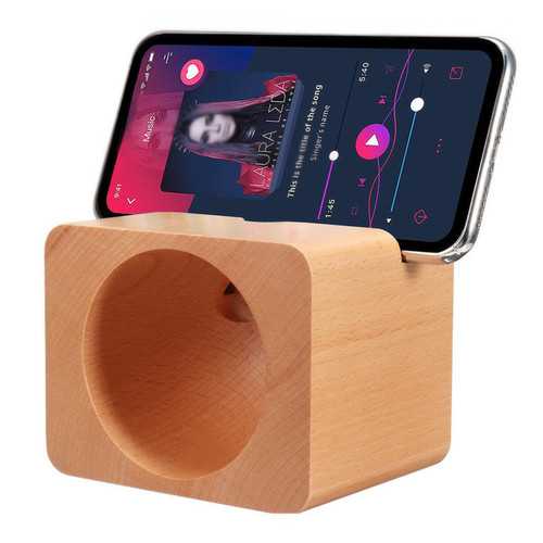Wooden Natural Sound Amplifier Desktop Phone Holder Stand for iPhone Xiaomi Mobile Phone