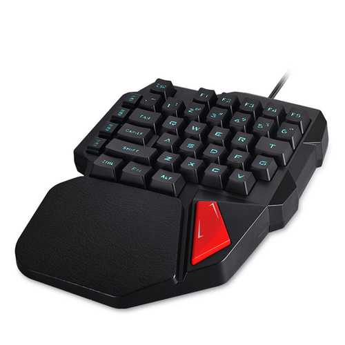K108 Mini USB Wired 38 Keys LED Backlit Ergonomic Single Hand Keypad Gaming Keyboard