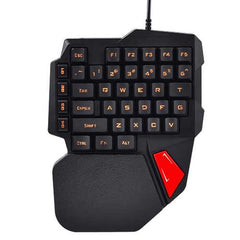 K108 Mini USB Wired 38 Keys LED Backlit Ergonomic Single Hand Keypad Gaming Keyboard