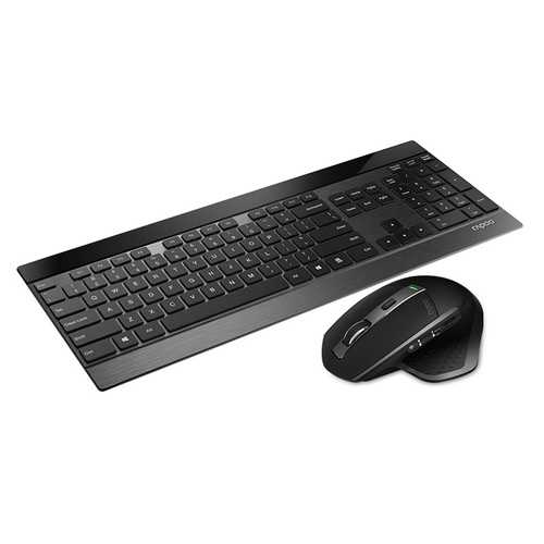 Rapoo MT980 Multi-mode Wireless Bluetooth Ultra Slim 4mm Keyboard and MT750 Rechargeable Mouse Combo