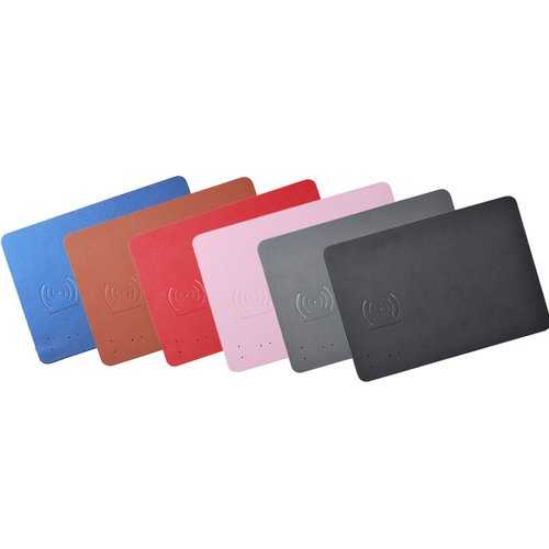 Imitation Leather Mobile Phones Wireless Fast Charger Mouse Pad Qi Wireless Charging