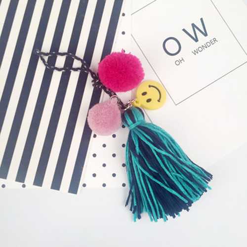 South Korea color wool rope tassel hair ball DIY mobile phone holder accessories For Smart phone
