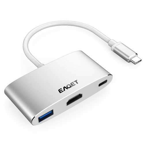 Eaget CH13 3 In 1 Type-C to USB 3.0 HDMI Type-C  Converter Multifunction HUB For Macbook Tablet PC