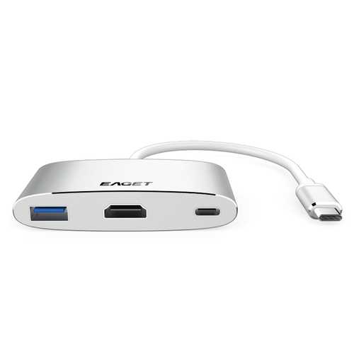 Eaget CH13 3 In 1 Type-C to USB 3.0 HDMI Type-C  Converter Multifunction HUB For Macbook Tablet PC