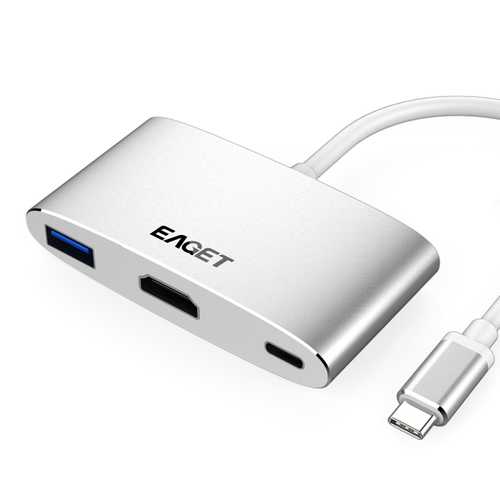 Eaget CH13 3 In 1 Type-C to USB 3.0 HDMI Type-C  Converter Multifunction HUB For Macbook Tablet PC