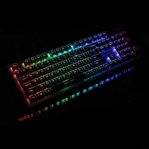 108 Key ABS OEM Profile Outlined Backlit Translucent Keycap Keycaps Set for Mechanical Keyboard