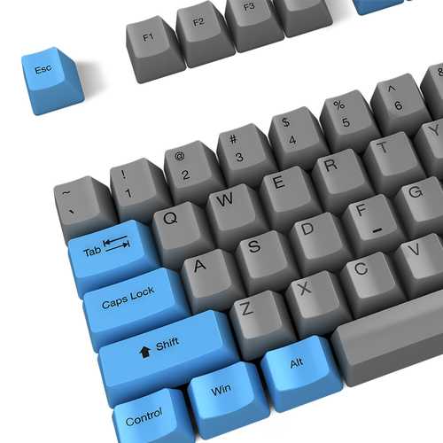 Akko X Ducky 108 Key OEM Profile PBT Retro Grey Blue Keycaps Keycap Set for Mechanical Keyboard