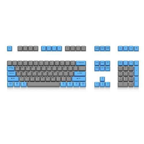 Akko X Ducky 108 Key OEM Profile PBT Retro Grey Blue Keycaps Keycap Set for Mechanical Keyboard
