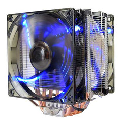 Pccooler 12V X6 4 Pin Double Blue LED Copper CPU Cooler Cooling Fan For AMD AM4 Intel LGA 775