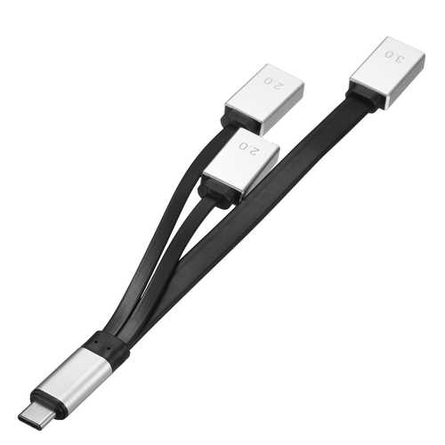 3-in-1 Type-C to USB 3.0 and 2-Port USB 2.0 OTG Hub for Laptop Phones