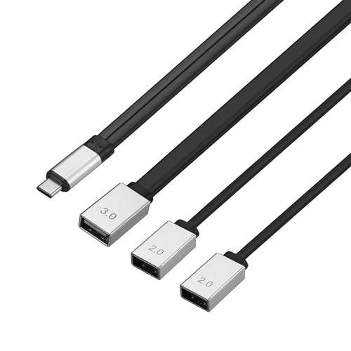 3-in-1 Type-C to USB 3.0 and 2-Port USB 2.0 OTG Hub for Laptop Phones