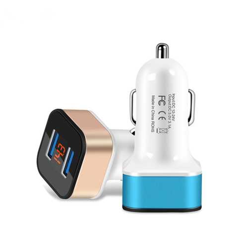 Bakeey 3.1A Dual USB Ports LED Voltage Monitor Fast Car Charger For Smart Phone Tablet MP4