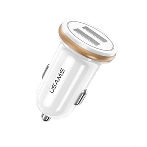 USAMS 2.4A Dual USB Ports Fast Car Charger With LED Light For iPhone X 8Plus Oneplus 6 5t Xiaomi Mi8