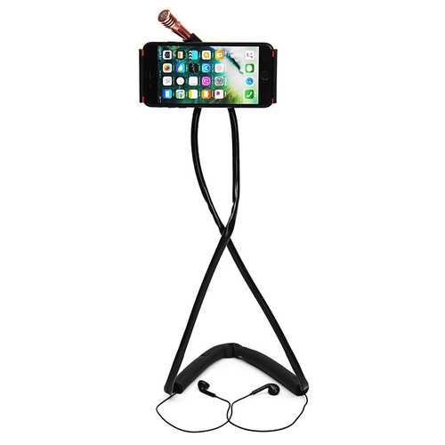 Bakeey™ Earphone + Microphone Neck Hanging Phone Stand Lazy Holder for iPhone Xiaomi Mobile Phone