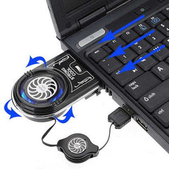 Mini Vacuum Blue LED USB Air Extracting Cooling Fan for Laptop
