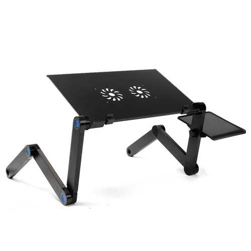 360 Folding Laptop Desk Computer Table 2 Holes Cooling Notebook Table with Mouse Pad Laptop Stand