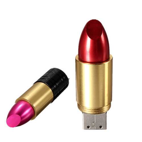 16GB Cute Lipstick Model USB 2.0 Memory Flash Drive Pen U Disk