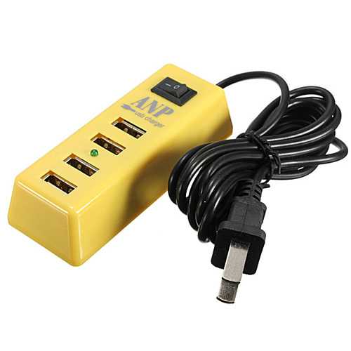 ANP 2.1A 4 Port USB HUB Home Travel Wall Charger US AC Power Adapter