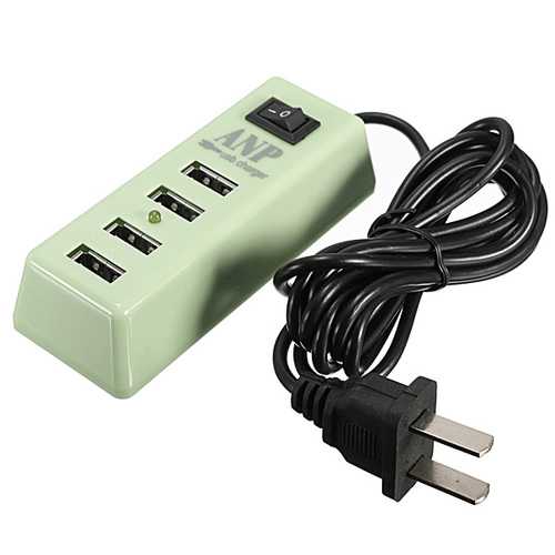 ANP 2.1A 4 Port USB HUB Home Travel Wall Charger US AC Power Adapter
